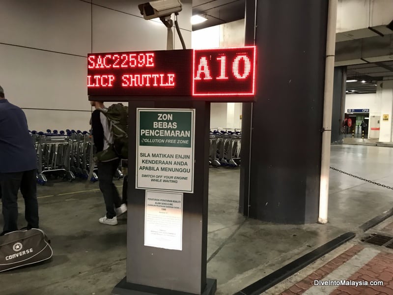 Bus stop at KLIA2 for the free bus