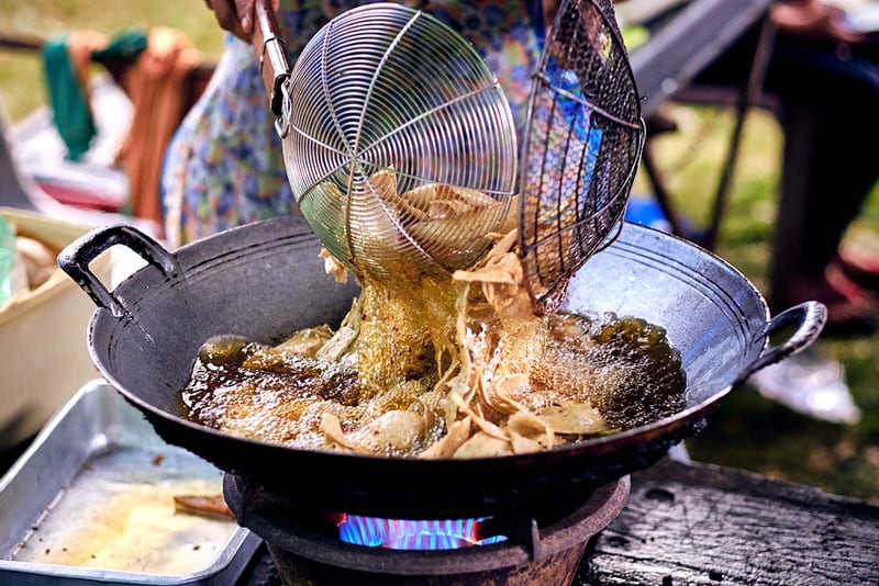  Save Download Preview Fried peanut with chilly pepper in food court on Langkawi