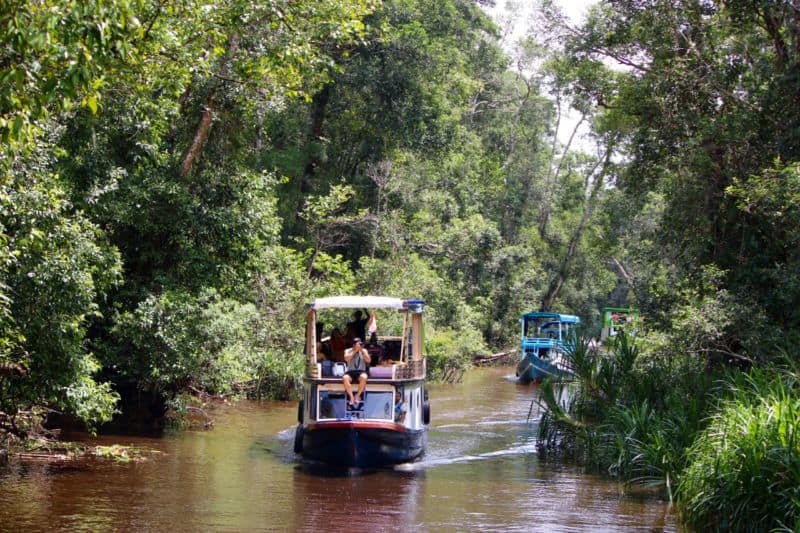 Klotok boat, Camp Leakey in Tanjung Puting National Park Borneo