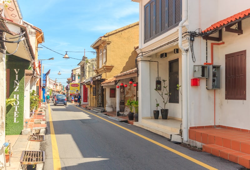 Streets in Melaka Malaysia