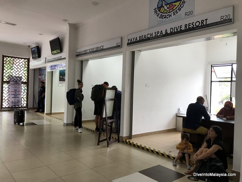 Hotel ticket counters for Tioman