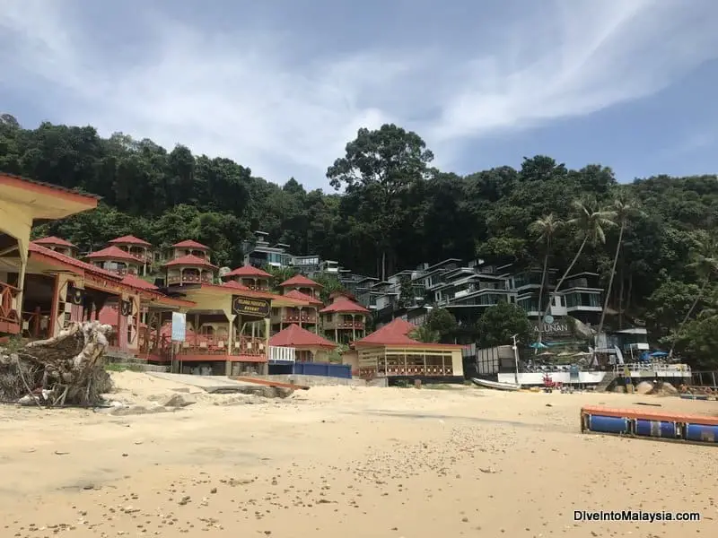 The built up part of Petani Beach