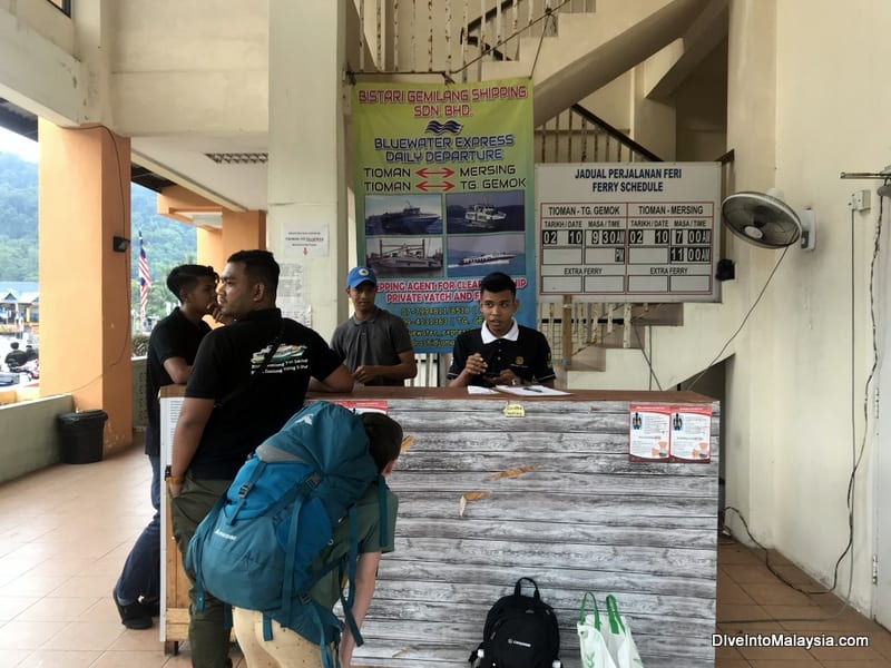 The ticketing desk at Tekek, Tioman Island