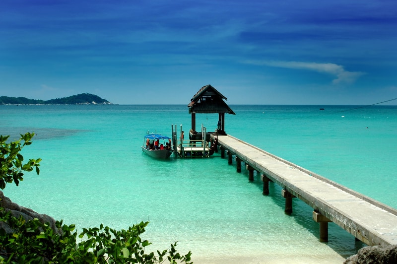 Redang Island jetty and boat