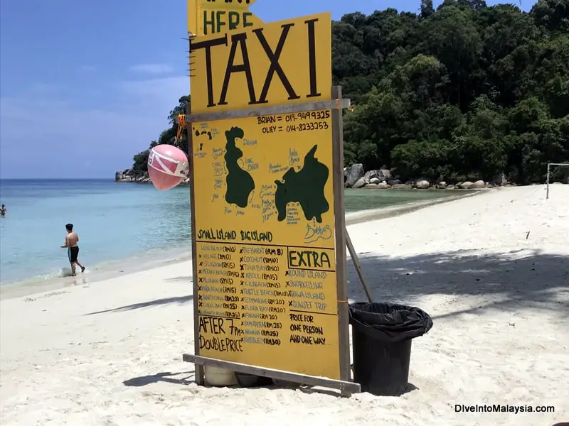 Perhentian Island Resort sea taxi prices