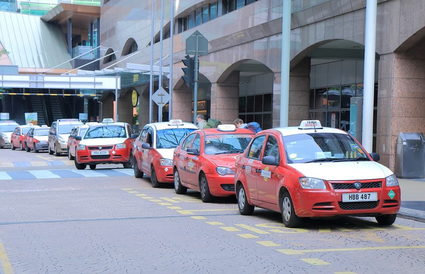 Red taxi queue at KL Sentral Station, Kuala Lumpur