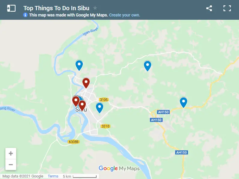 Top Things To Do In Sibu map