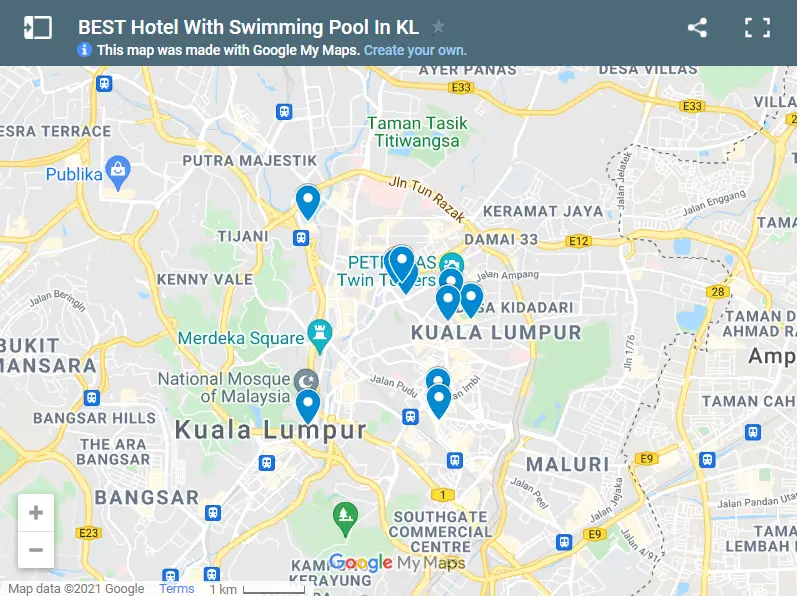 BEST Hotel With Swimming Pool In KL map