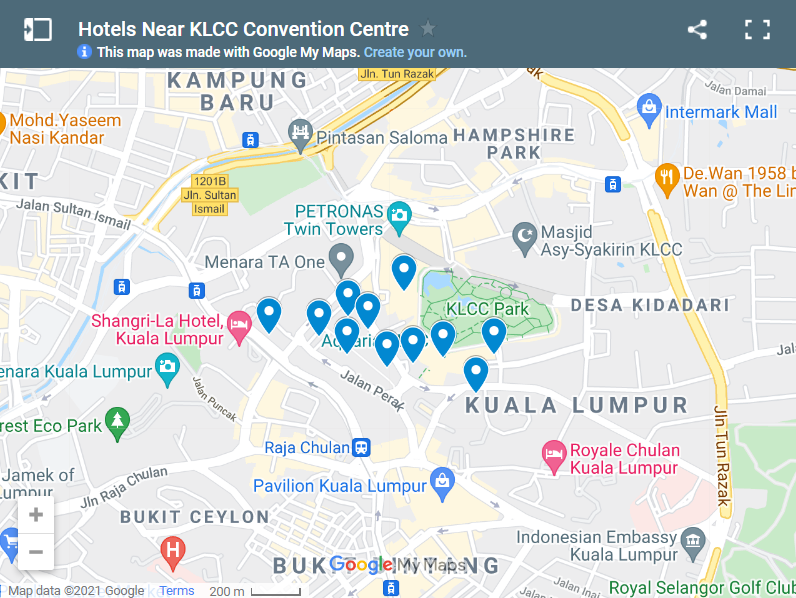 Hotels Near KLCC Convention Centre map