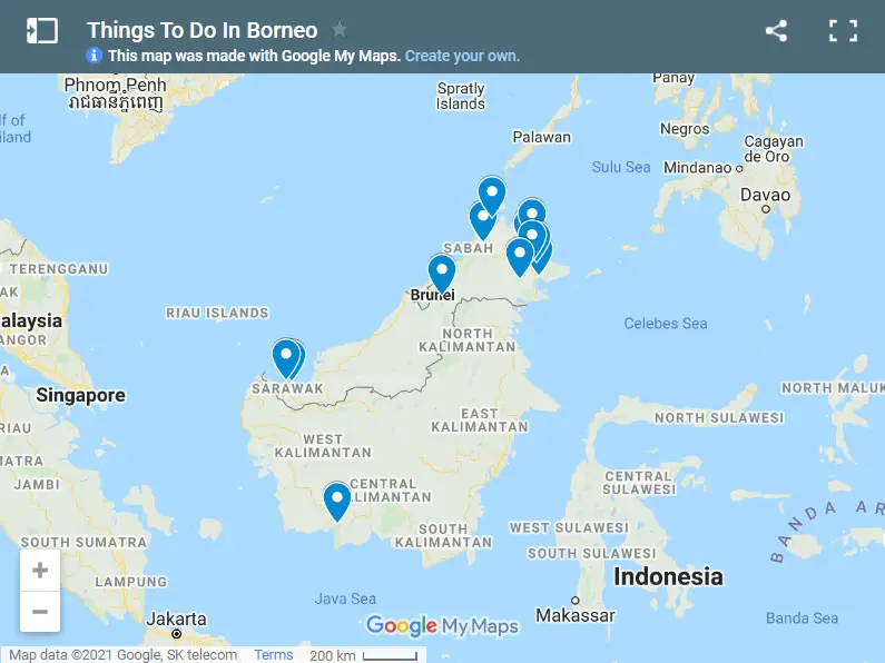 Things To Do In Borneo map