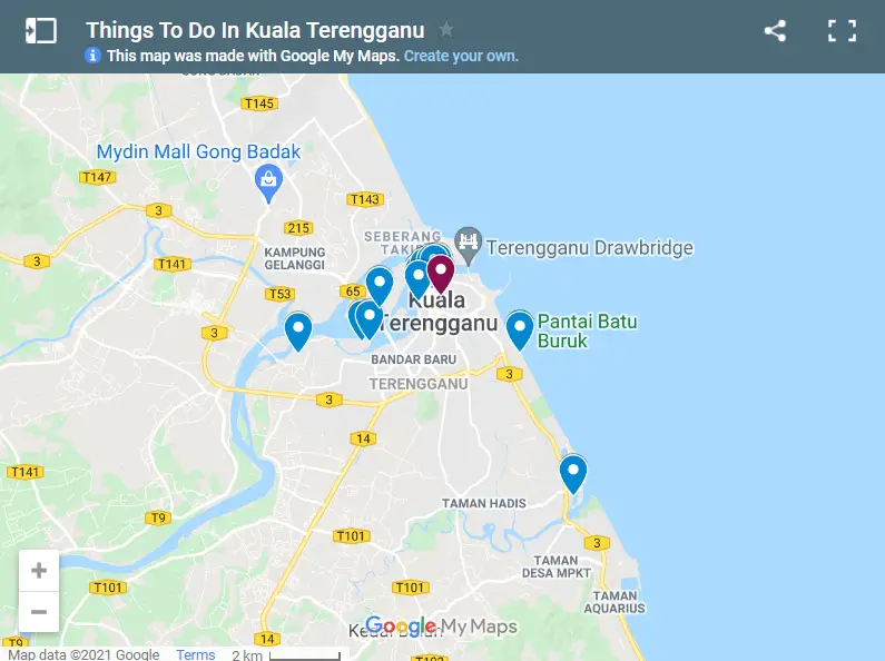 Things To Do In Kuala Terengganu map