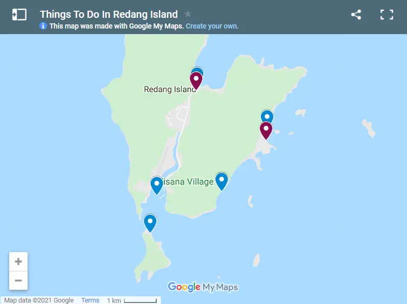 Things To Do In Redang Island map