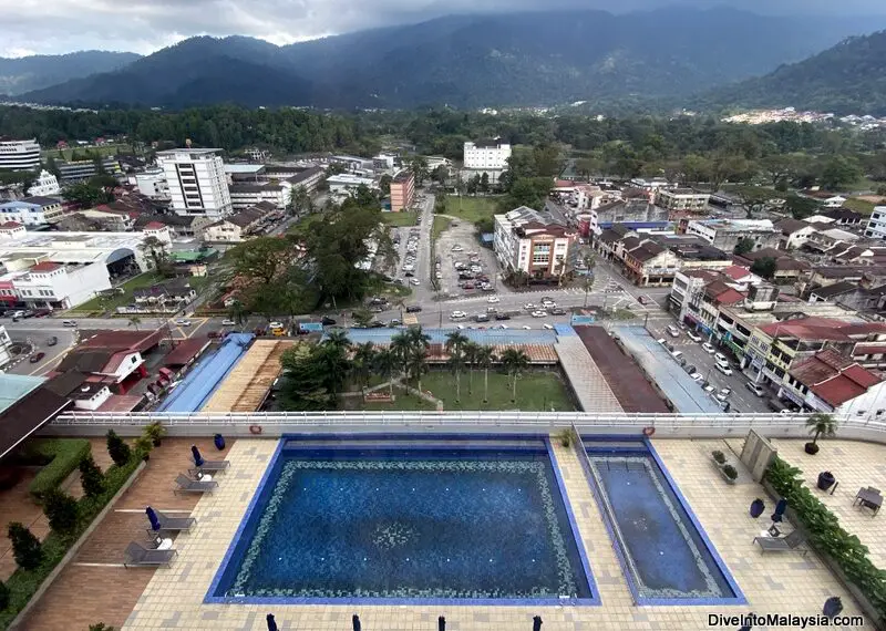 View of Lake Gardens and Taiping from Novotel Taiping hotel room