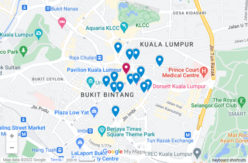 Hotel Near Pavilion KL map