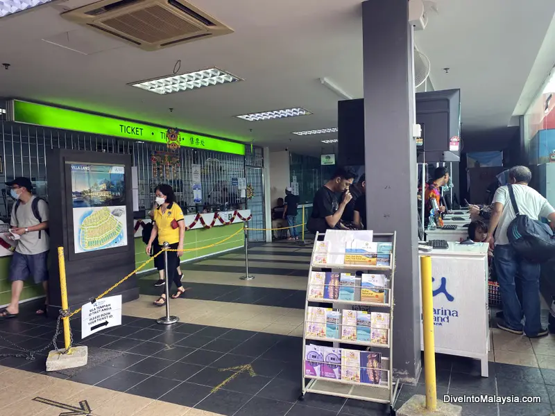 Ticketing area at Marina Island Jetty Complex