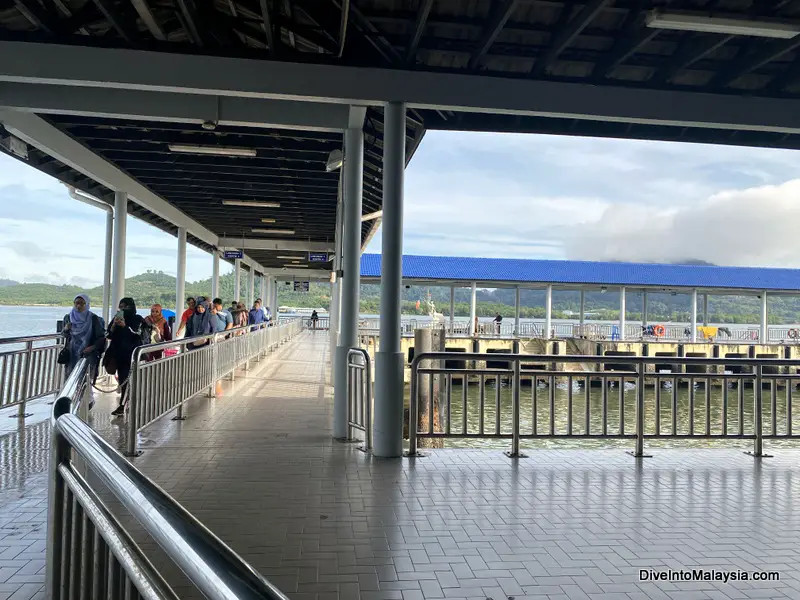 Walkway to boat at Lumut Pangkor Ferry Jetty