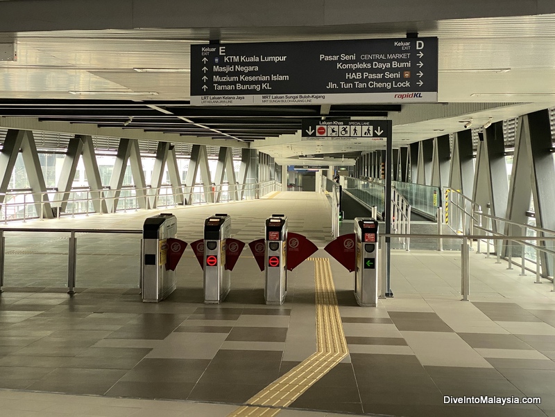 Inside Pasar Seni station - follow the KTM Kuala Lumpur signs to join the Batu Caves train line