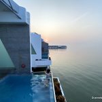 Lexis Hibiscus Port Dickson Sea View Panorama Pool Villa pool at sunrise