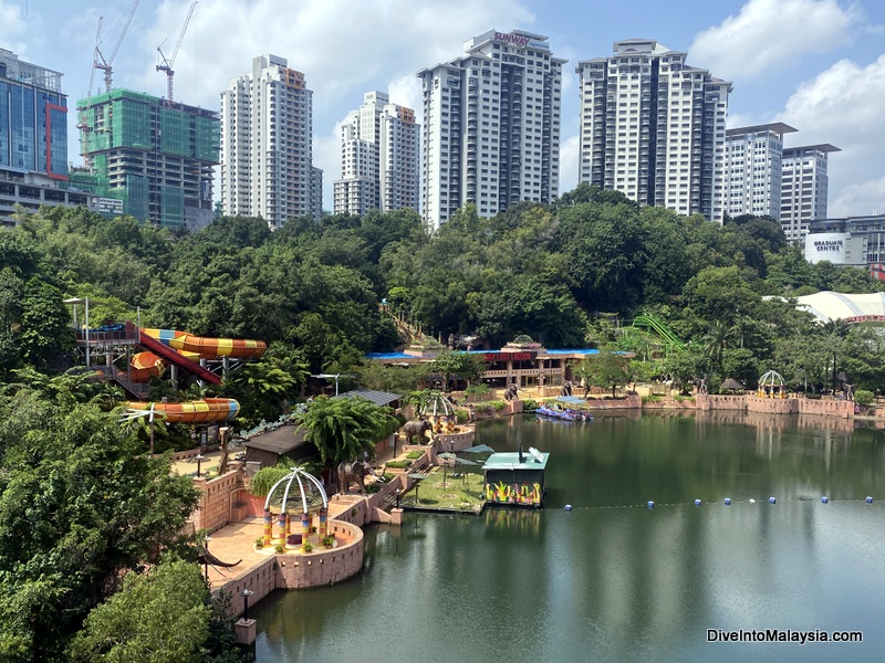 Sunway Lagoon views from the suspension bridge