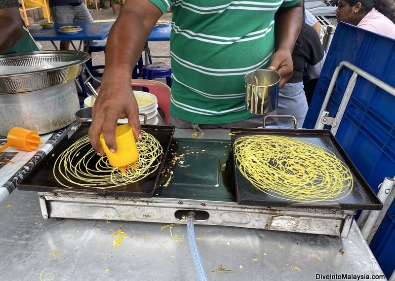 Watching roti jala being made in penang