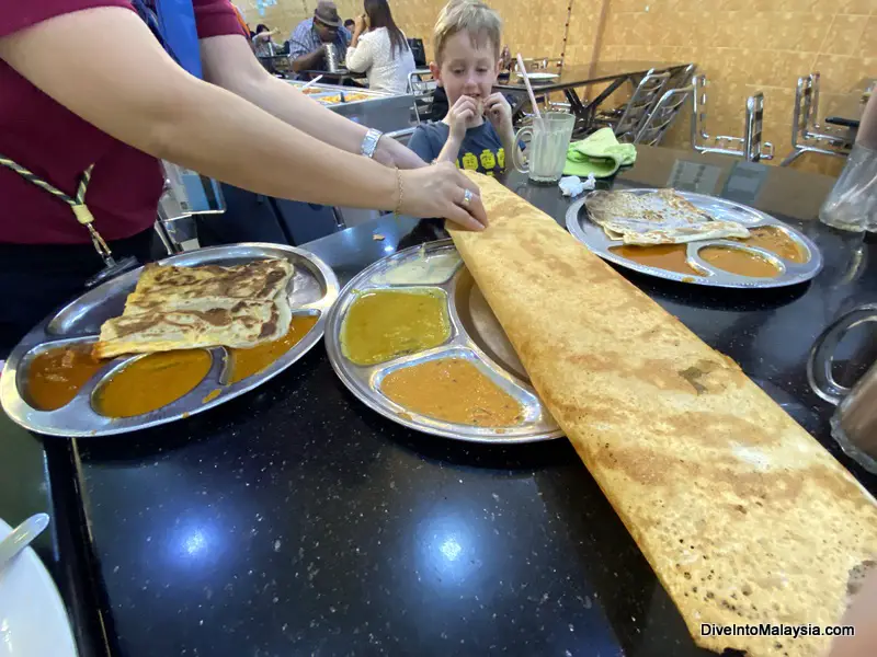 Kuala Lumpur food tour Dosai, roti and so many sauces to taste!