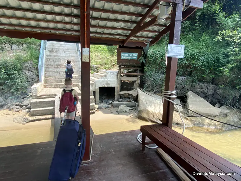 Mutiara Taman Negara Resort jetty and luggage