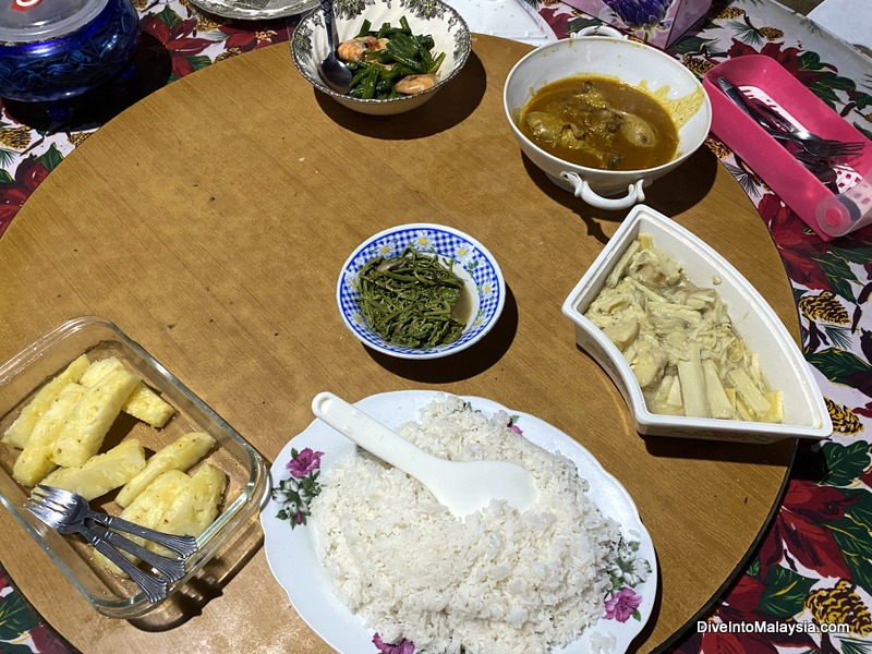 Dinner at my longhouse homestay. Bario Kelabit Highlands