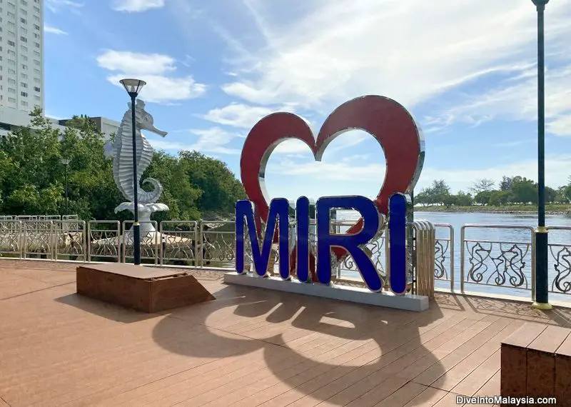 Miri's seahorse mascot at the riverfront area