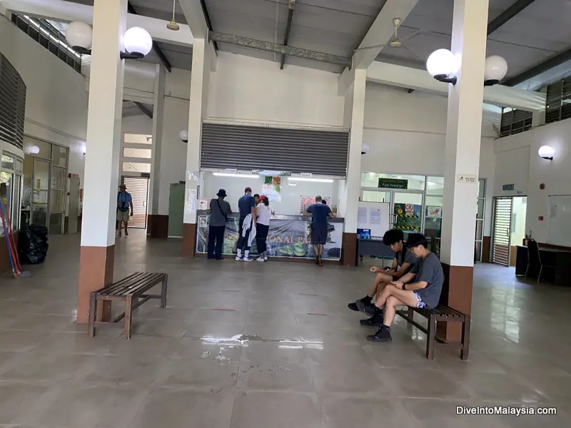 The registration desk inside Bako Park Headquarters