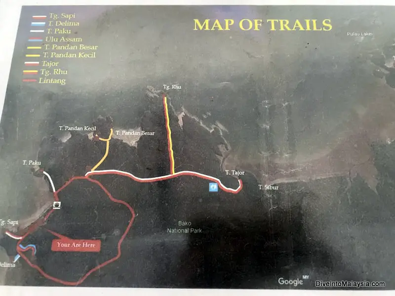 Bako National Park map