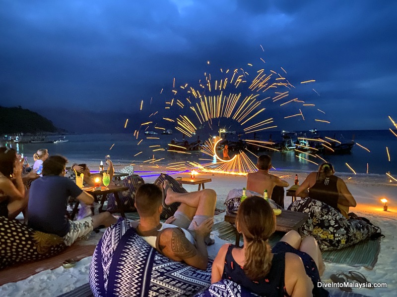 Fire show at Pattaya Beach Koh Lipe