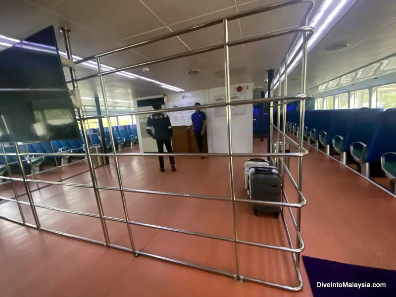 Luggage cage area on the ferry to Langkawi