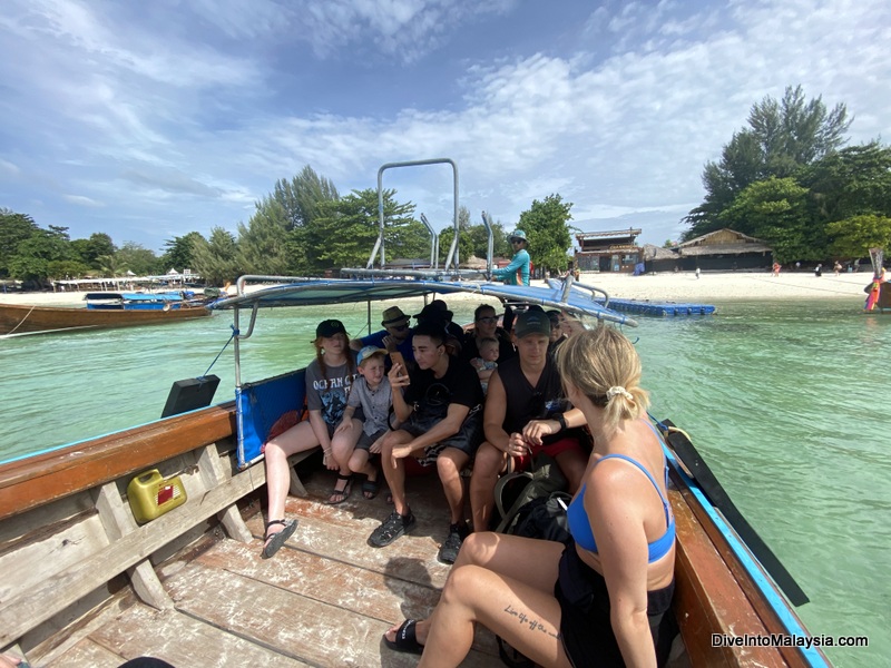 Taking the longtail back to the ferry at Koh Lipe